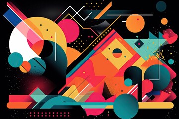 Abstract shapes and lines background with retro vibes.