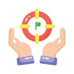 Grab this carefully crafted vector of team focus in trendy style, business target icon design