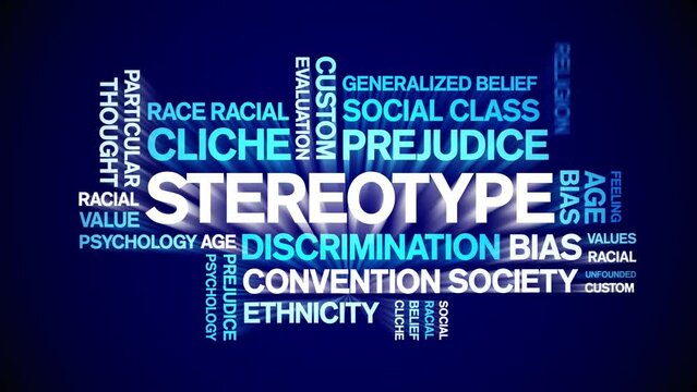 Stereotype animated tag word cloud;text design animation kinetic typography seamless loop.