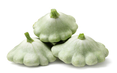 Pile of squash pumpkins close-up on a white. Isolated