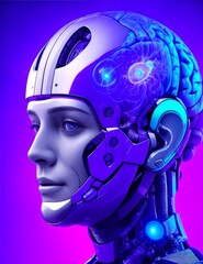 Ai Android. Digital Brain. Artificial Intelligence. Digital Mind. 