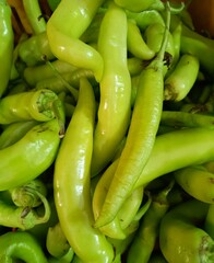 green peppers on the market