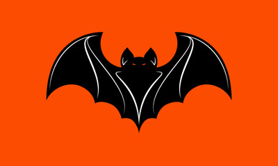 Halloween Bat Silhouette Vector. Haunted House Stencil Printable Cutout Clipart