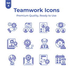 Get your hands on this beautifully designed teamwork vectors set, premium quality icons