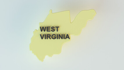 Obraz premium West Virginia 3d Map illustration 