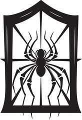 Halloween spider set icons Vector holiday october horror illustration Silhouette of black insect icon