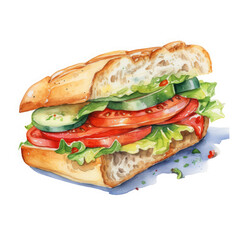 Sandwich Illustration, Generative Ai