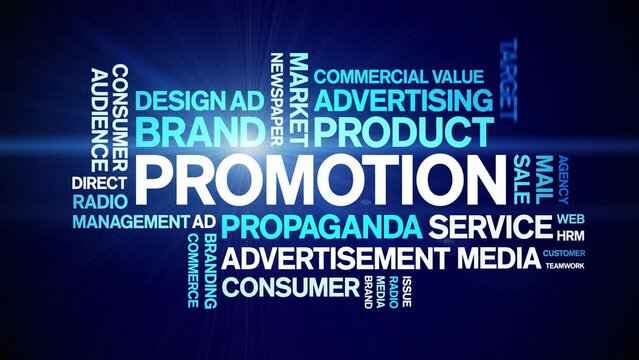 Promotion animated tag word cloud;text design animation kinetic typography seamless loop.