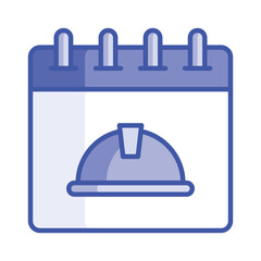 Engineers hat on calendar, labor day calendar concept vector design