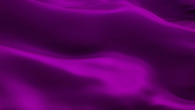 Silk Flag Animation of Velvet Violet color background video waving in wind. Realistic royal Flag background. Velvet Violet color Flag Looping Closeup 1080p Full HD footage. Velvet Violet Satin flag
