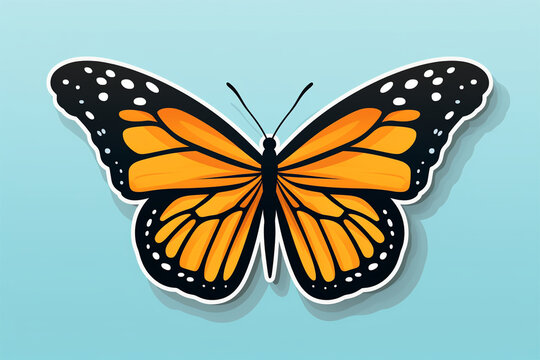 vector sticker design, a butterfly