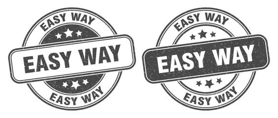 Obraz premium easy way stamp. easy way label. round grunge sign