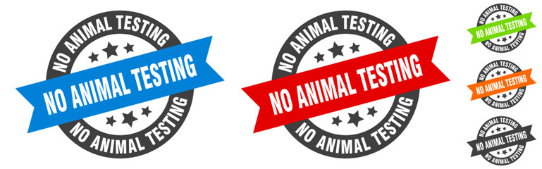 no animal testing stamp. no animal testing round ribbon sticker. tag