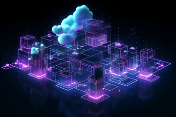 Fototapeta premium Cyberspace technology connect server business cloud computing networking digital database communication concept