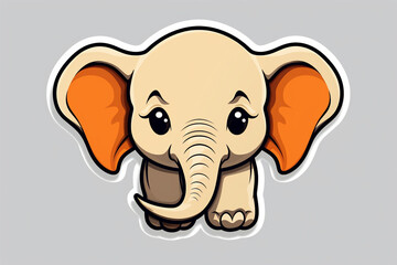 vector sticker design, an elephant