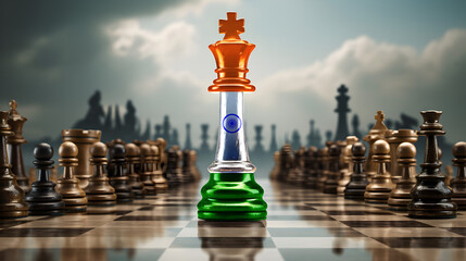Superpower Strategy: Indie's Chess King in the Colors of the Flag