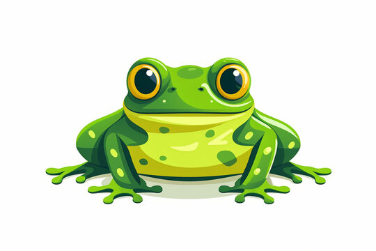 vector sticker design, a frog