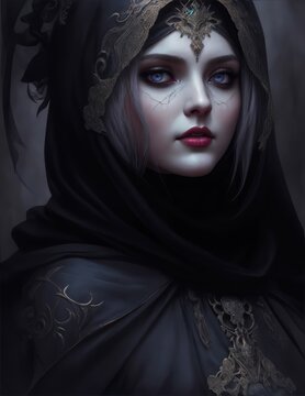 Morana is the Slavic goddess of night, winter and death and most often appears in the form of a beautiful girl with long black hair, a pale face, with wolf's fangs and claws