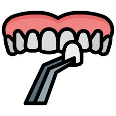 dental veneers filled outline icon,linear,outline,graphic,illustration