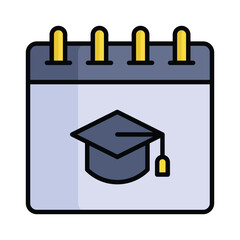 Simple Graduation Date icon. The icon can be used for websites, print material and presentation