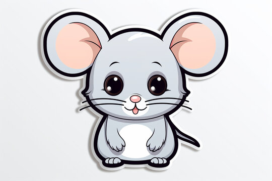 vector sticker design, a mouse