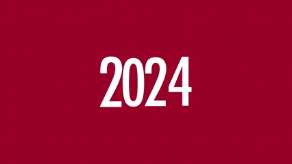 Rolling Numbers 2024 on a Red with Halftone Background. Great for New Year Celebration.