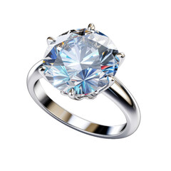 Diamond ring on transparent background