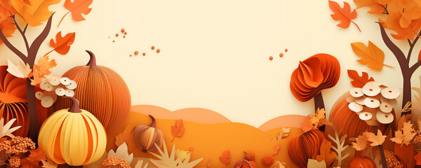 Autumn food and nature graphic design with copy space, AI generated illustration