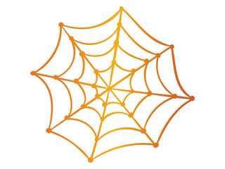 PNG gradient orange silhouette Halloween holiday design element spider web flat iconon transparent background