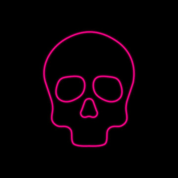 
Illustration depicting a pink neon blue silhouette
pa on a black background. For Halloween