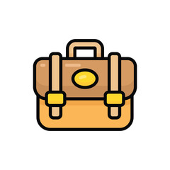 Briefcase Cartoon Vector Icon Illustration. Work Icon Concept Isolated Premium Vector. Flat Cartoon Style
