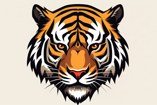 vector sticker design, a tiger
