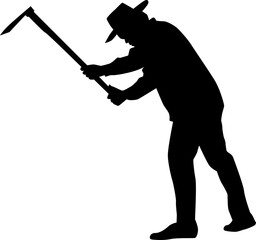 Naklejka premium farmer silhouette