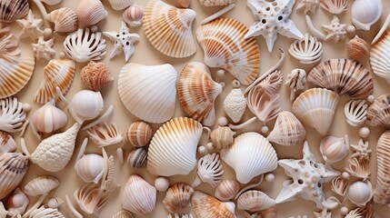 Artistic Creations Crafted from Shells Adorning the Wall
