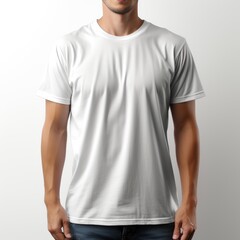 Full View T-Shirton A Completely , Isolated On White Background, For Design And Printing