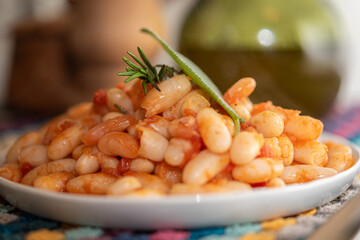 Preparing Tuscan Beans With Tomatoes
