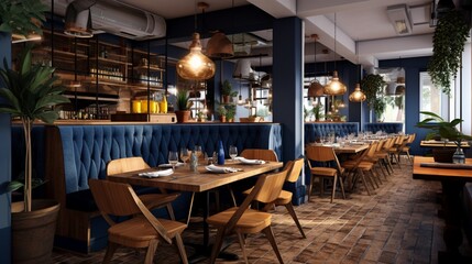 Chic Eatery Environment. Updated Interior Styling