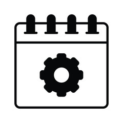 Cogwheel on calendar, concept vector of event management
