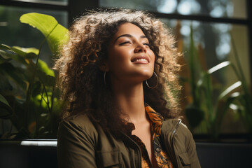 A person taking a break from work to practice deep breathing exercises to manage anxiety