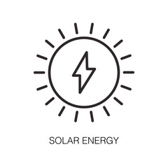 solar energy icon. Collection of renewable energy, ecology and green electricity icons. Vector illustration.