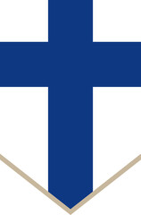 Obraz premium Vertical hanging flag of Finland