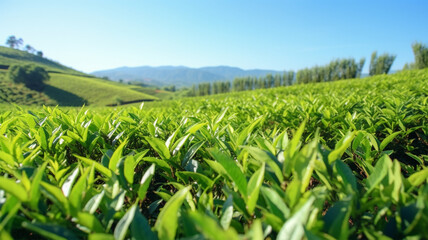Fototapeta na wymiar Organic green teas farms