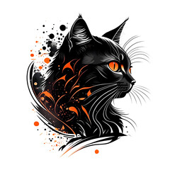  illustration of black cat