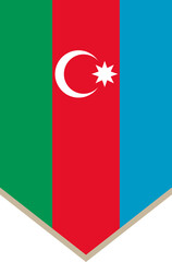 Vertical hanging flag of Azerbaijan