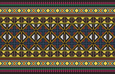 Retro Navajo tribe vector seamless design in various colors. Print of Aztec Fancy Geometric Art. Wallpaper, Fabric Design, Fabric, Paper, Cover, Textile, Weave, and Wrap are all terms that can be used