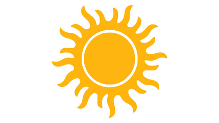 Sun. Yellow icon on white background. Vector illustration