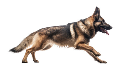 german shepherd dog isolated on transparent background cutout