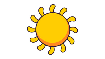 Sun. Yellow icon on white background. Vector illustration