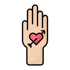 Obraz premium Stick And Poke Colored Outline Icon