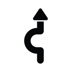 Curved arrow vector design isolated on white background